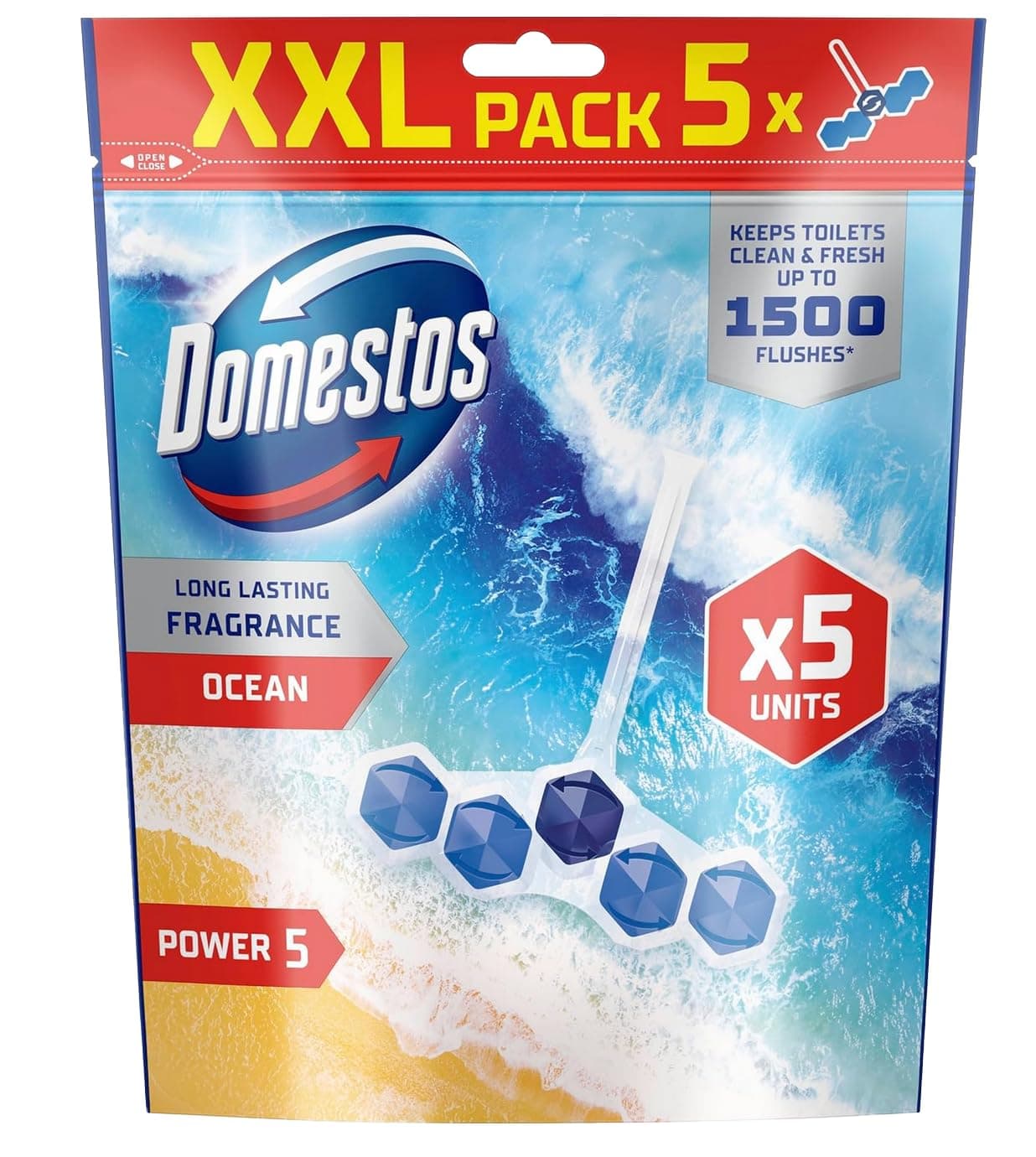 Domestos Power 5 Ocean Toilet block 302g