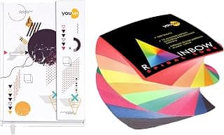 Navneet Youva | Rainbow Spiral Cube | 500 Sheets & Navneet Youva | Case Bound Office Note Book Journal with Magnetic Cover| A5 Size - 14.8 cm x 21 cm | Single Line | 192 Pages