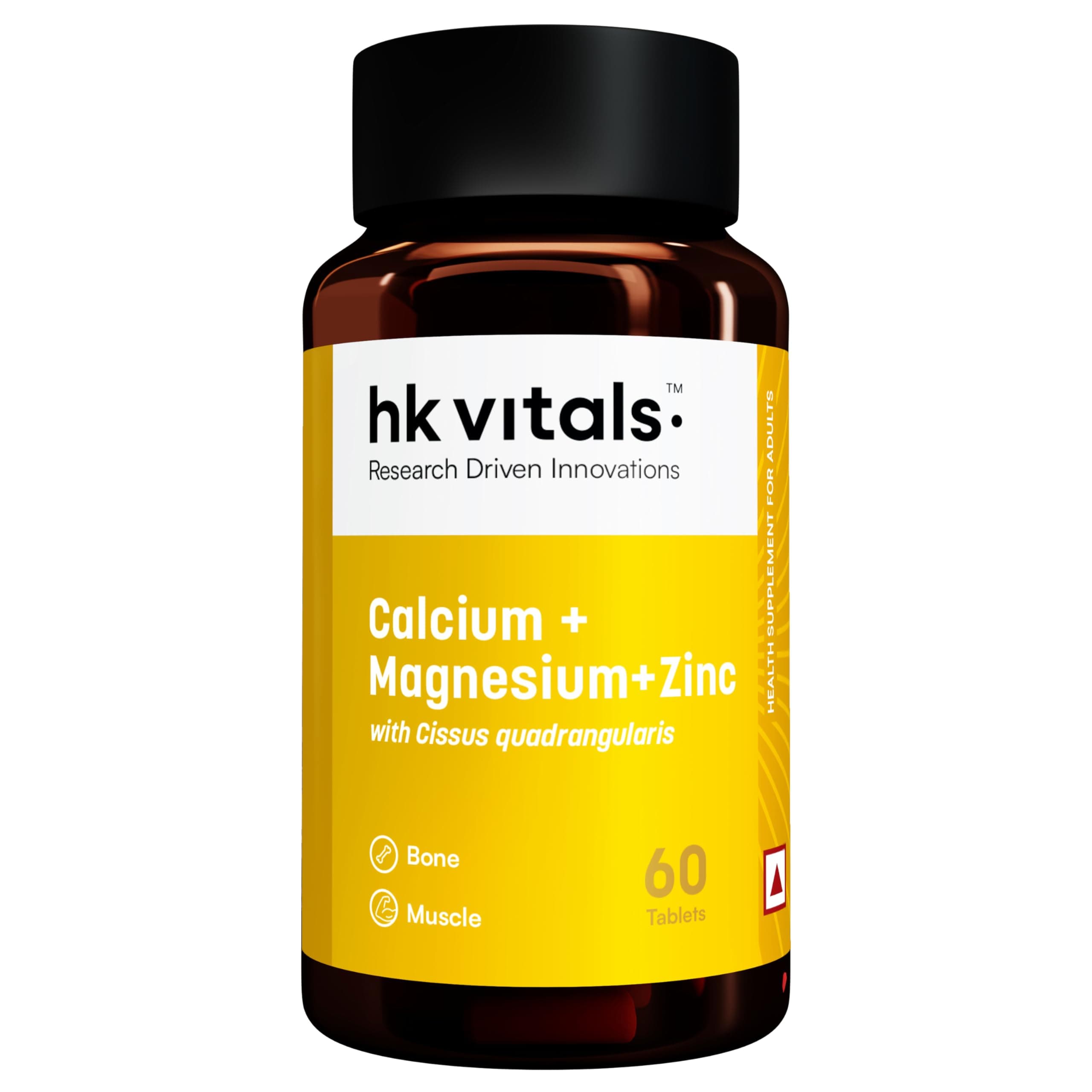 hk vitals Calcium Magnesium & Zinc, 60 Tablets | With Vitamin D3 | Supports Bone & Joint Health