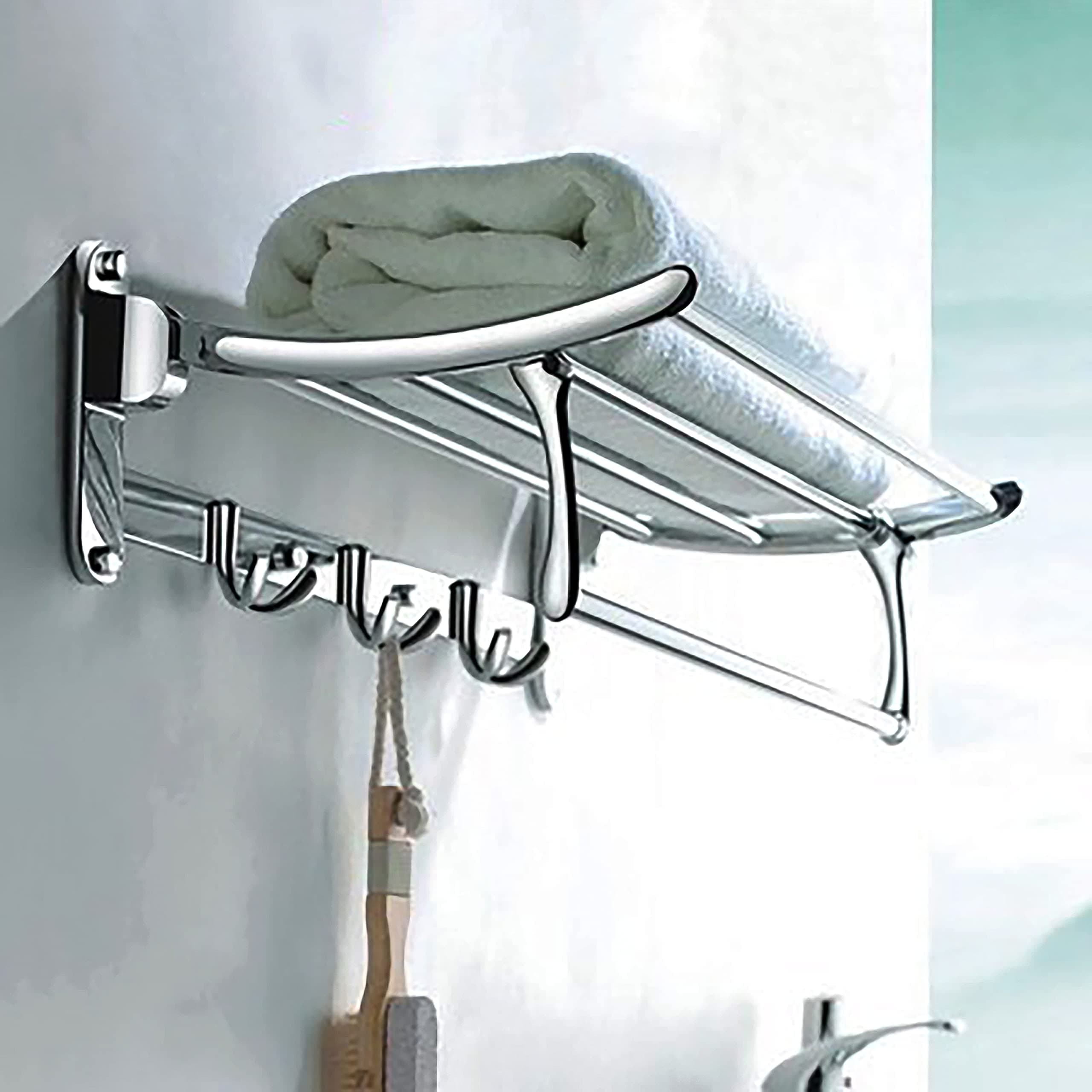 Plantex Stainless Steel Towel Holder in Bathroom/Cloth Hanger for Wall/Towel Rack/Bathroom Accessories (18 Inch - Chrome)