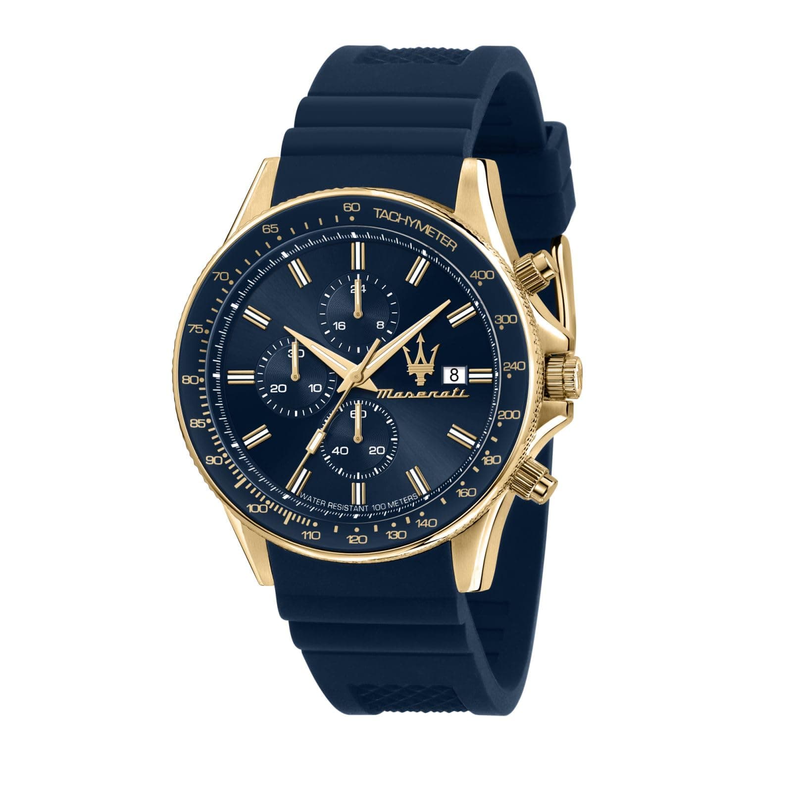 Maserati Sport Men's Luxury Watch, Stainless Steel Case, Quartz Movement, Silicone Strap, 100M Water Resistant Timepiece, Blue Dial, 2 Years Warranty - R8871640004