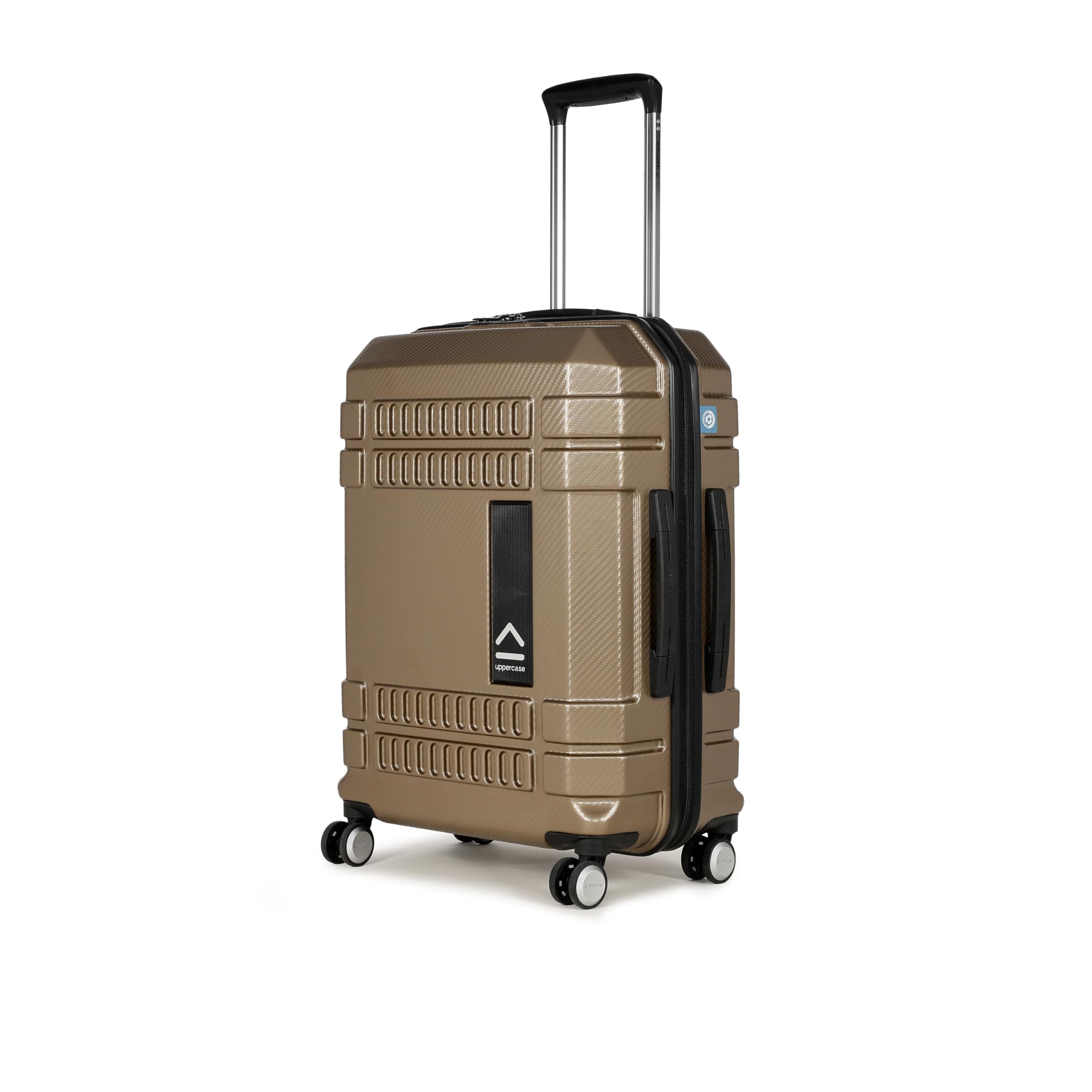 uppercase Bullet Carbon Medium Check-in Hardsided Polycarbonate Luggage, 8 Wheel Antiscratch Eco Trolley Bag withFlushed TSA Lock and Anti Theft Zippers, Travel Suitcase for Men and Women (Brown)