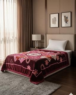 Signature Blanket Single Bed Mink Blanket Single Ply For Extreme Winters(Flamingo,Multicolor,300 TC