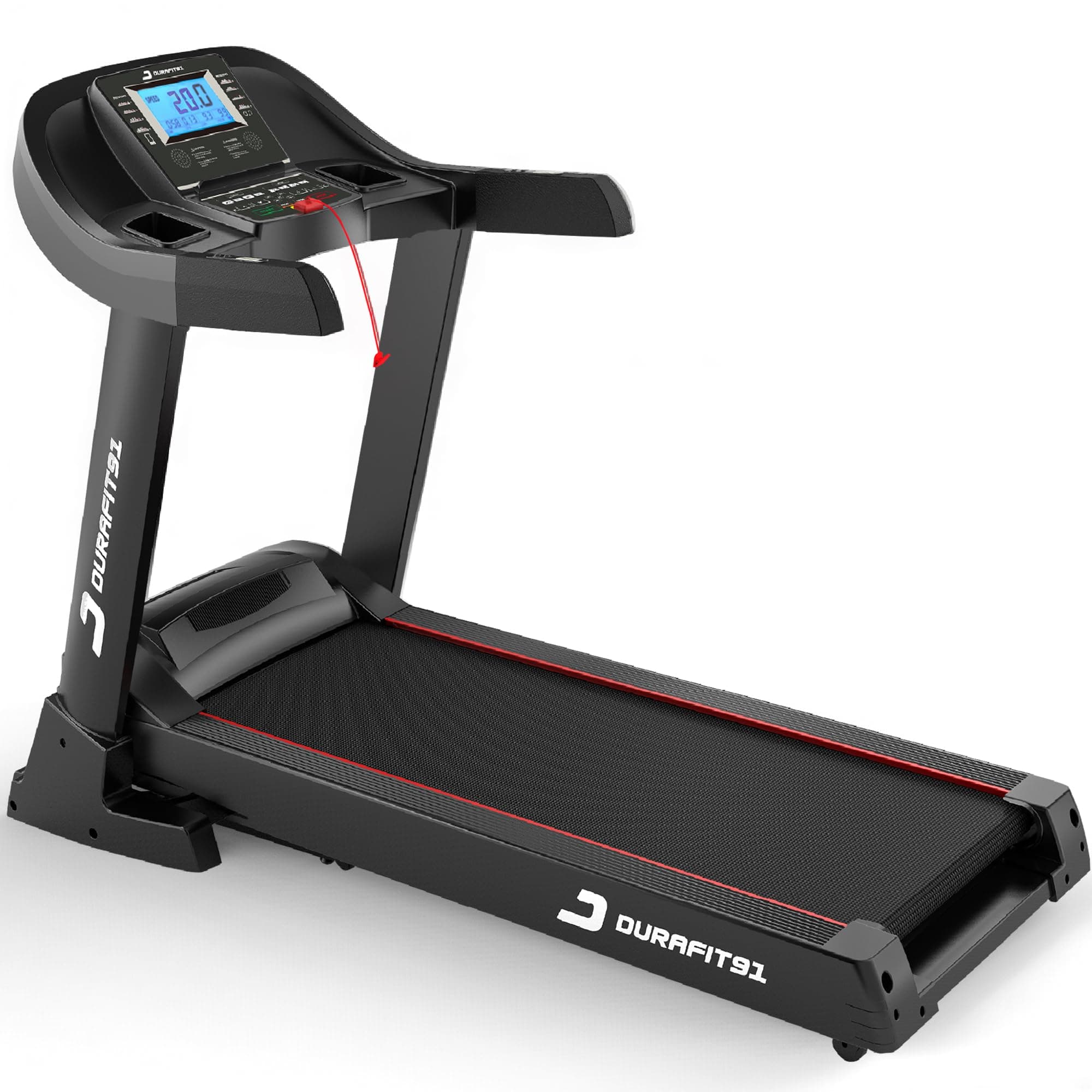 Durafit91™Champion 7HP Peak AC Motorized Treadmill | Max User Weight 150 Kg | 20 Level Auto Incline | Max Speed 20 Km/Hr | Home use