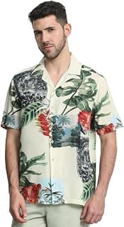 MUFTI Olive Tropical Camp Shirt