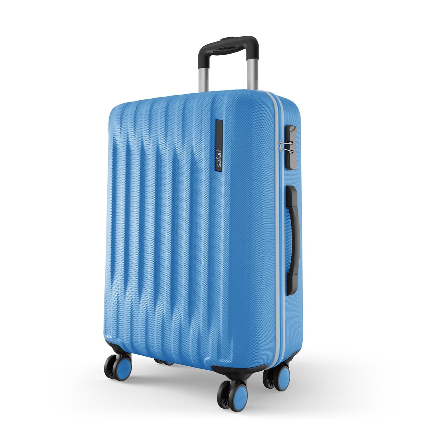 Safari Large Ray Neo 8 Wheels 77cm size Check-in Trolley Bag, Hard Case Polycarbonate 360 Degree Wheeling Luggage for Men & Women, Travel Bag, Suitcase for Travel, Trolley Bags for Travel, Marina Blue