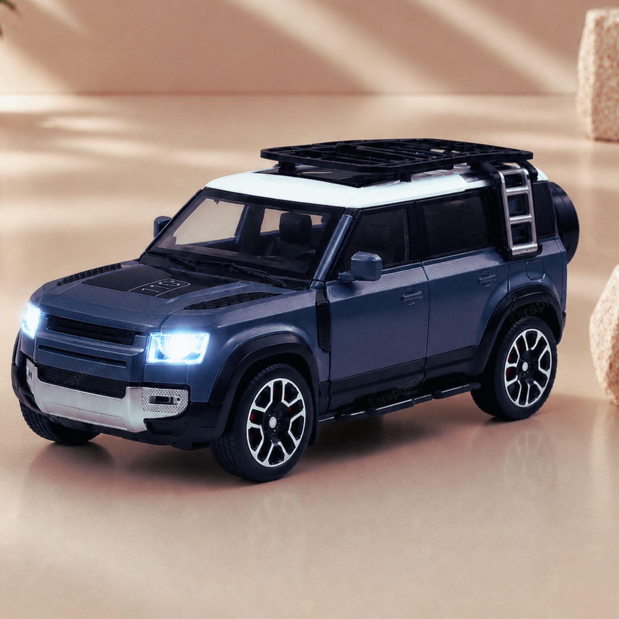 GRAPHENE 1:32 Scale Metal Diecast Toy Car for Boys Pullback Action Premium SUV Friction Powered Realistic Miniature Model Car Toy Openable Doors Light Sound Gift for Kids Collectors 2+ Years