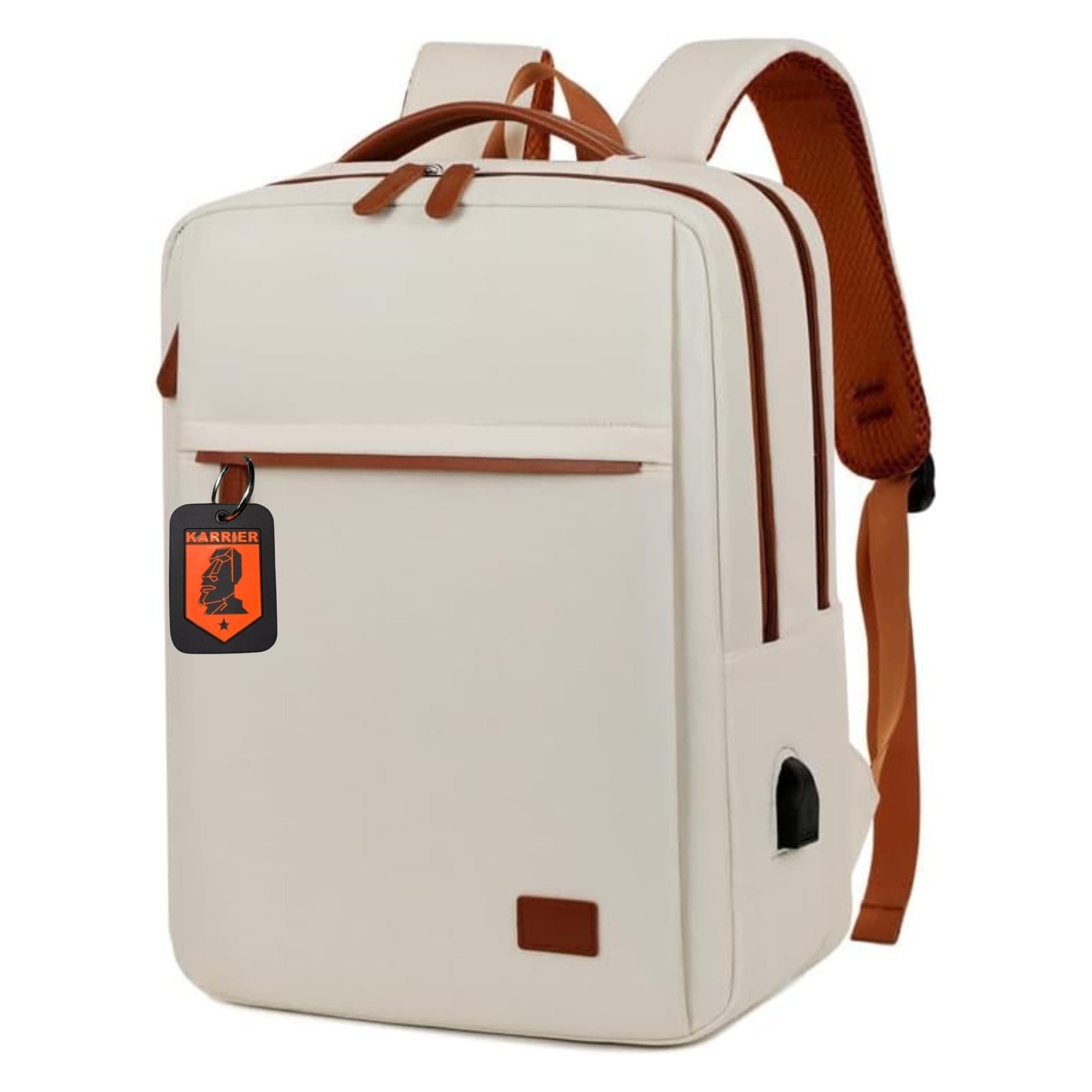 KARRIER Professional Laptop Backpack for Men & Women, Business Travel Bag with USB Charging Port, Water-Resistant College & Office Backpack, Padded Laptop Compartment