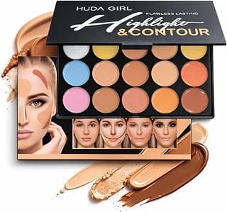 Concealer Palette 15 Color Corrector & Contour Face Makeup Kit, Multicolor Highlighter, Concealer for Women, Orange Corrector for Dark Circles, Smooth Blend
