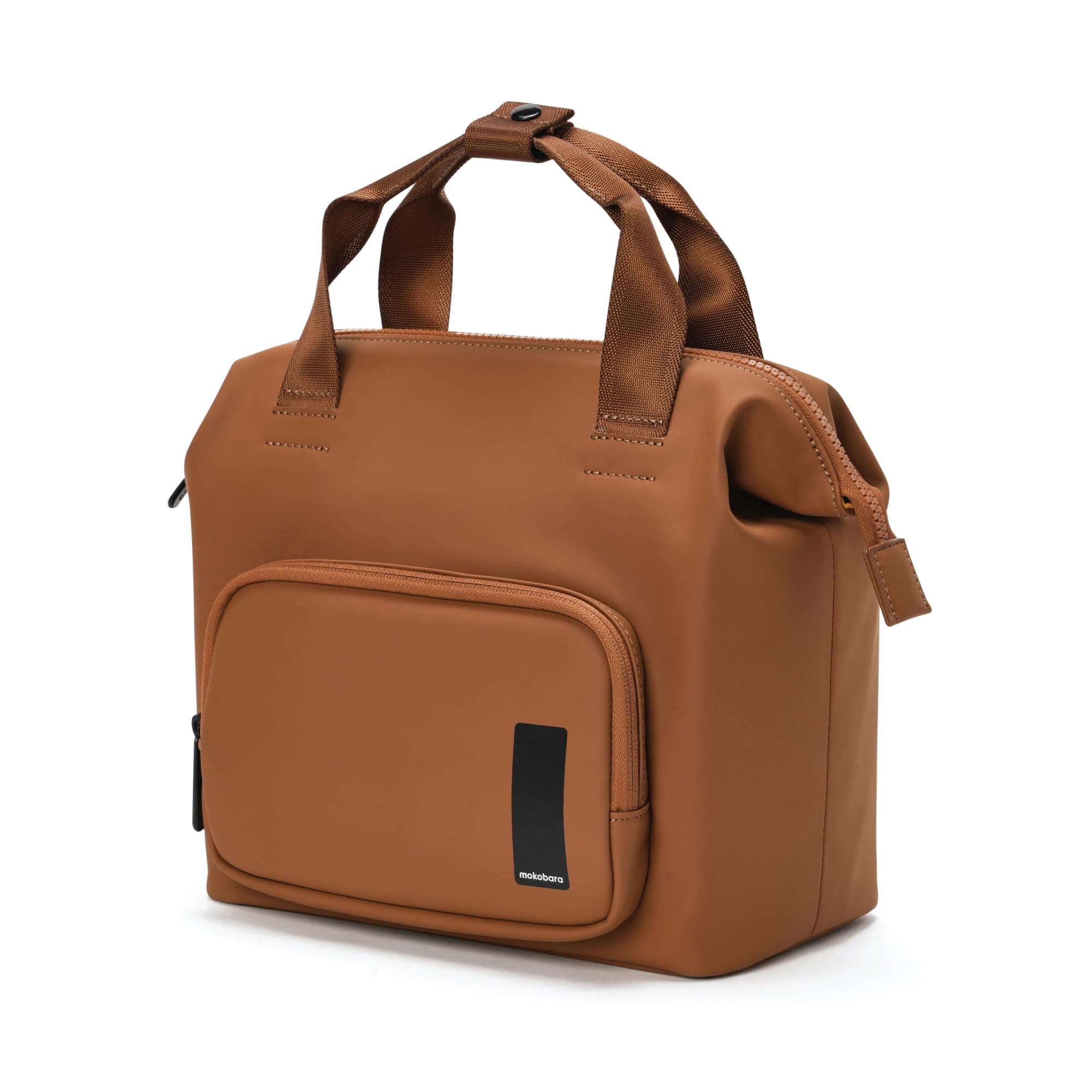 MOKOBARA The Take-Out Lunch Bag – Tan Spill-Proof Large & Roomy for Daily Use, Office Carry, Travel, Easy Access & Easy to Clean (Tan Lines), Brown