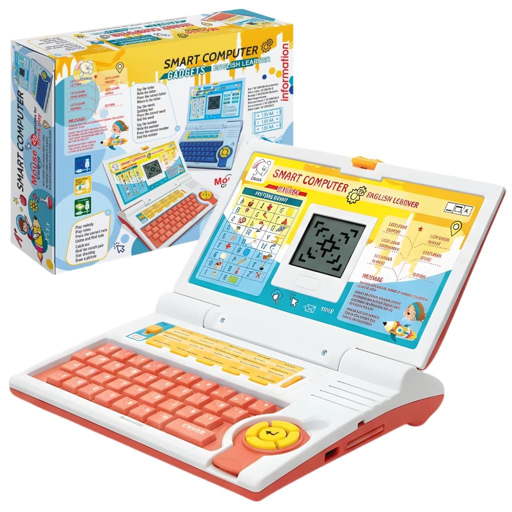 Storio Educational Kids Laptop Learning Toy for Boys & Girls Age 2–5 Years | Fun Activity Computer Toy | Learn Alphabet, Letters, Words, Numbers, Games, Music | Interactive Learning Toy - Orange
