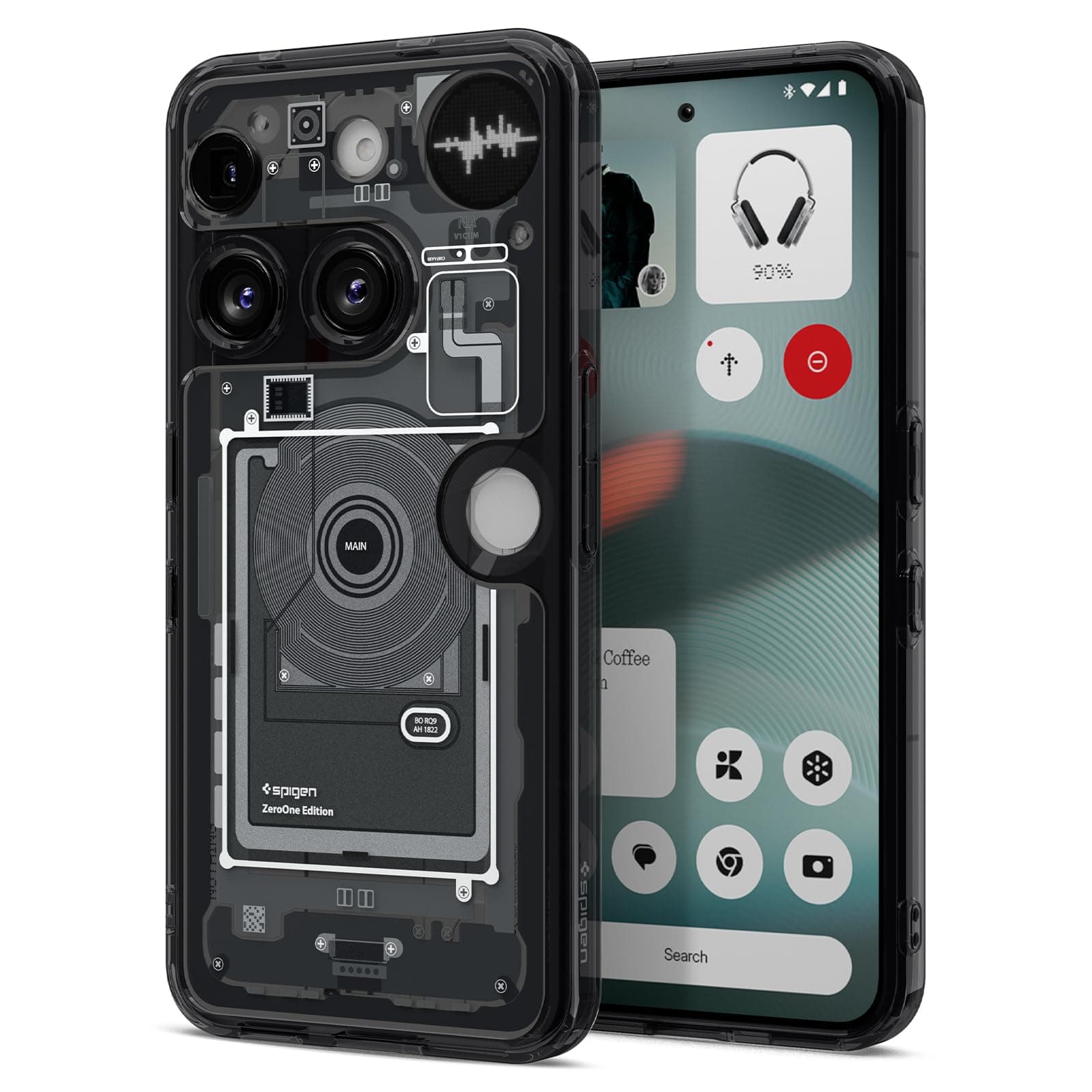 Spigen Ultra Hybrid | Nothing Phone (3) Case [Air Cushion Protection] [Semi Transparent] Nothing Phone 3 Back Cover | TPU+PC - Zero One Black