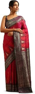 Soch Womens Silk Blend Ikat Zari Woven Saree