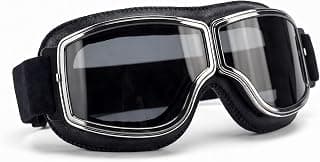 SARTE Motorcycle Riding Goggles Goggles Anti-Scratch Eyewear Bike Goggles Retro Motorcross Helmet Goggle for Men (Pack of 1) (Black)