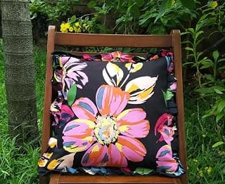 D&M Decor Floral Print Beautiful Cushion Cover with Frill 16×16″ Pack of 1