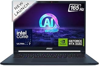 MSI Stealth 14 AI Studio, Intel Core Ultra 7 155H, Built-in AI,36CM 2.8K OLED 120Hz Gaming Laptop(32GB/1TB NVMe SSD/Windows 11 Home/NVIDIA GeForce RTX 4070, GDDR6 8GB /Star Blue/1.7Kg), A1VGG-054IN
