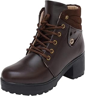 XE Looks 100% Vegan Leather Women's Ankle Boots | Stylish & Trendy Lace-Up Design with Heel | Durable Leather Upper & Cozy Lining | Trendy & Stylish Boots For Girls & Women