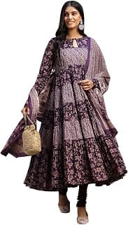 Libas Printed Cotton A-Line Kurta With Churidar and Dupatta