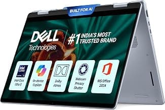 New Dell 14 Plus 2-in-1 Touch Laptop, AI Enabled Intel Core Ultra 5 226V, 16GB LPDDR5X, 512Gb SSD, Intel Arc Graphics, 14" FHD+ 300nits WVA Display, Backlit Keyboard + FPR, Ice Blue, 1.61 Kg