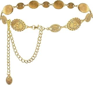YouBella Jewellery for Women Belts for Women and Girls Stylish Kamarbandh Kamar Chain Waist Belt for Dresses Jeans Saree (Gold) (YB_Belt_91)