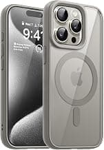DIZORO Compatible iPhone 15 Pro Case with MagSafe, Non Yellow Military-Grade Drop Protection & Hard PC Back Cover Slim Transparent Anti-Scratch Shockproof Phone Case (Natural Titanium)