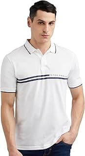 Peter England Men's Everyday Solid Regular Fit Polo | Cotton Rich | Premium Pique Weave