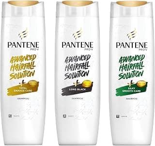 Pantene Advanced Hair Fall Solution Long Black Shampoo, 340 ml & Advanced Hair Fall Solution Total Damage Care Shampoo, 340 ml & Advanced Hair Fall Solution Silky Smooth Care Shampoo, 340 ml