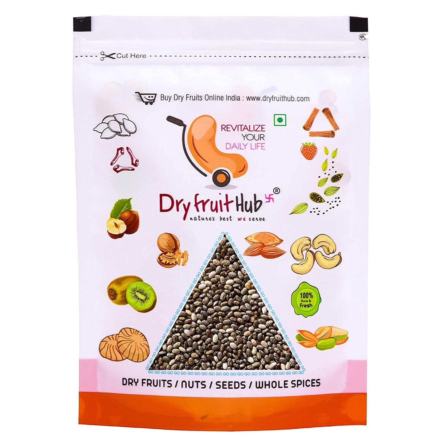 Dry Fruit Hub Indian Raw Chia Seeds 400gm, Diet Snacks For Weight Loss