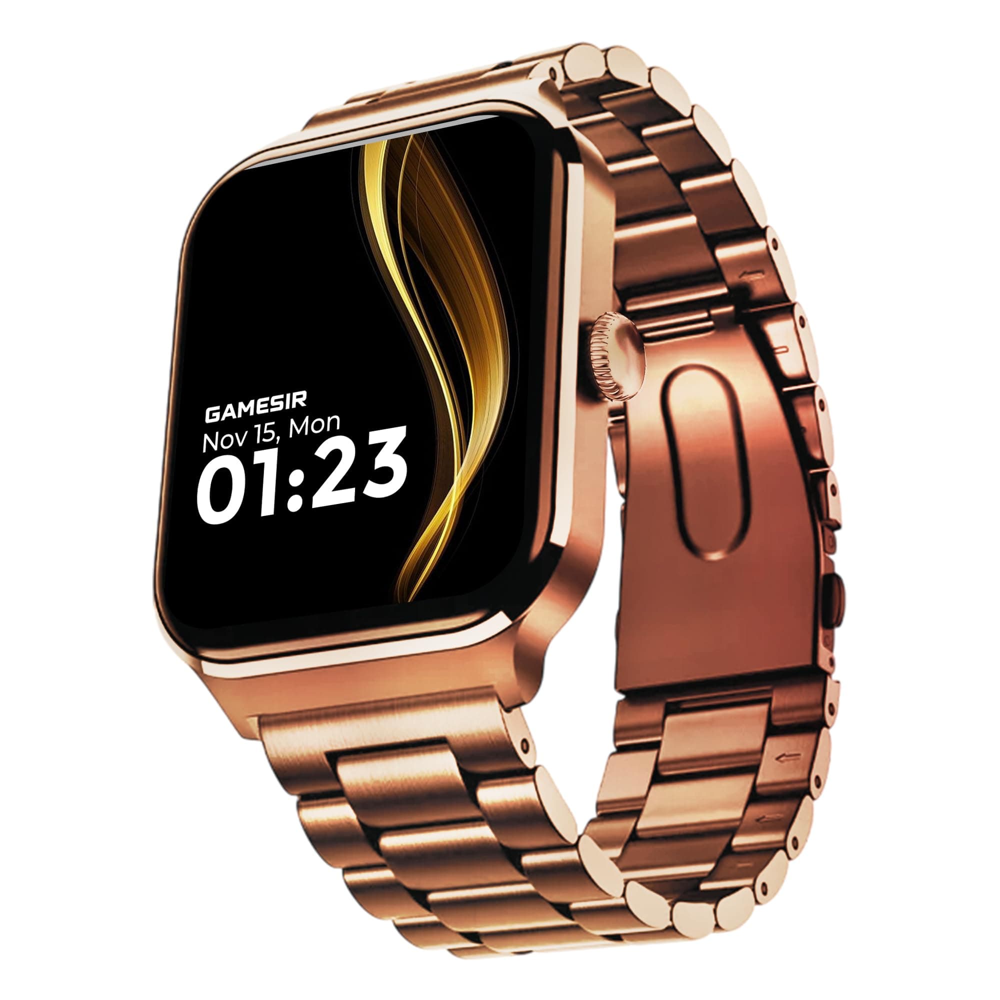 GameSir Nexoro 2.01” Smartwatch for Men & Women Bluetooth Call, Heart Rate, SpO2, Sleep & 100+ Sports Modes, IP68 Waterproof, Compatible with Android & iPhone (Metal Gold)