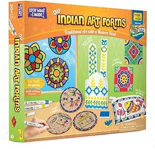 Imagimake DIY Indian Art Forms | 20+Craft Projects | 5 Art Forms - Mandala,Madhubani,Lippan,Warli & Block Printing | Art & Craft Kit | Birthday Gift for Girls & Boys Ages 8,9,10,11,12