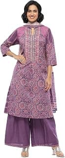 BIBA Women Cotton Printed A-Line Suit Set
