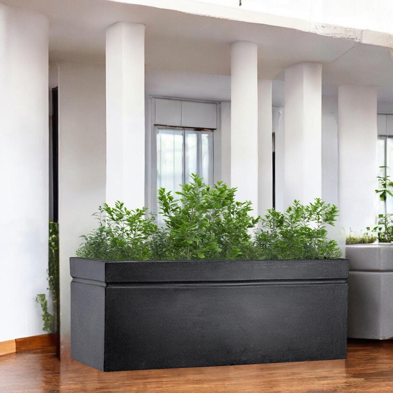 Amazon Brand - Umi Recta (36 X 14) Inch Rectangle Pots for Planter & Flowers Big Size Gamla - Lightweight, Durable Outdoor & Indoor Planters, Perfect for Balcony & Terrace Gardens (Black)