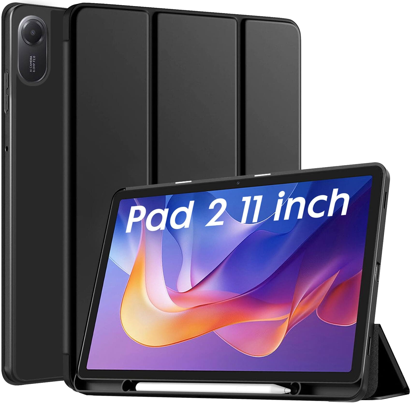 Robustrion Cover for Redmi Pad 2 11 inch Cover Case with [Pencil Holder], Trifold Flip Stand Cover Case for Redmi Pad 2 Cover 11 inch Tablet [Auto Sleep/Wake Support] - Black
