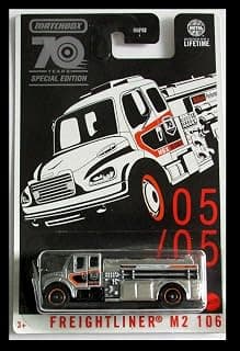 Matchbox Silver Freightliner M2 106 Fire Truck 70 Years Special Edition 05/05 2023