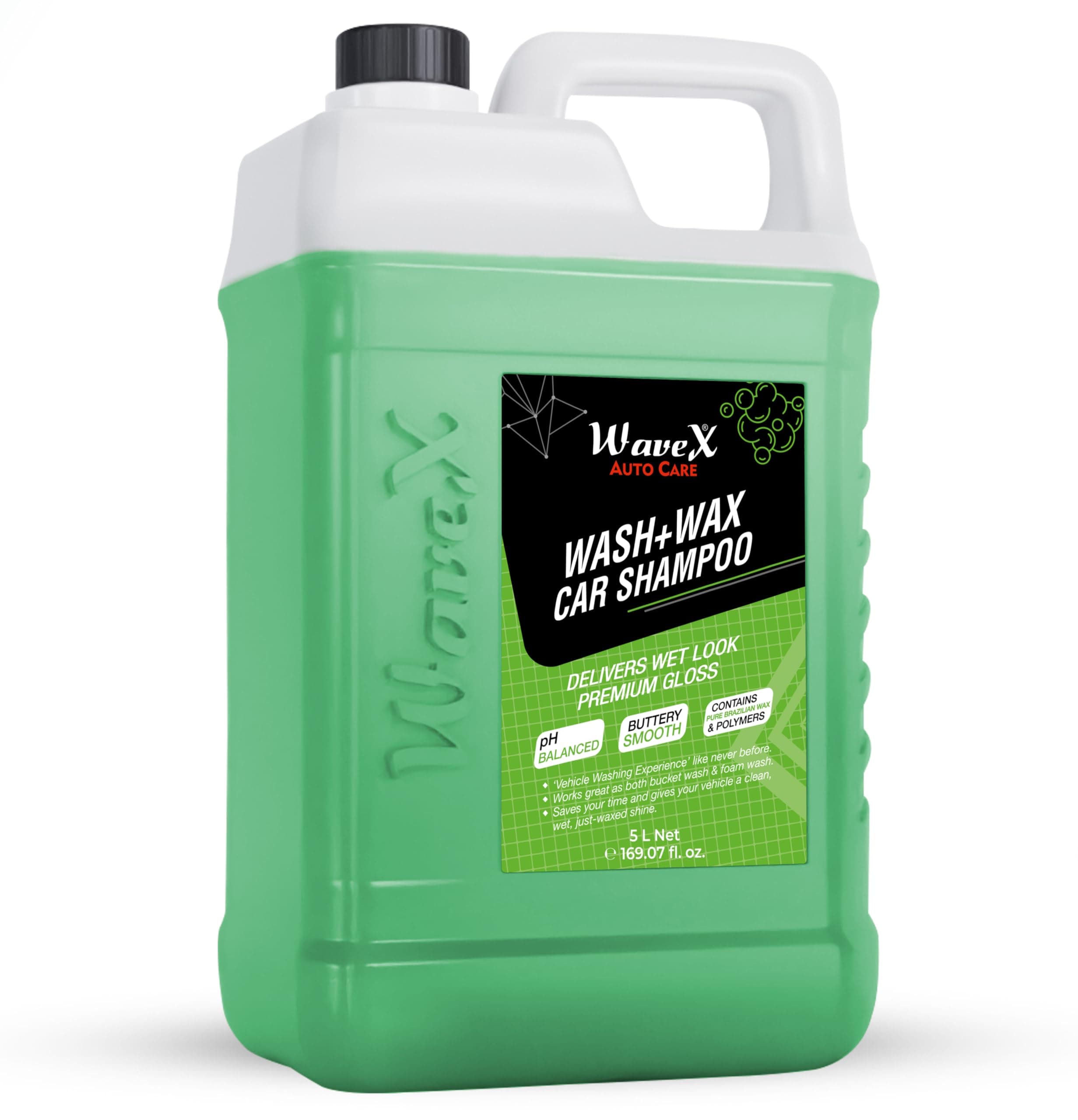 Wavex Car Shampoo Wash and Wax 5L | Also Works as Foam Wash