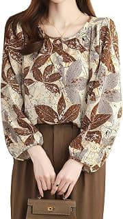TOPLOT Women's Shirt Top | Elegant Floral and Artistic Prints for a Stylish Look | Long Puffed Sleeves for a Trendy Touch | Stylish Available in Pack of 2 (5233)