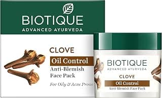 Biotique Clove Purifying Anti-Blemish Face Pack | Natural Deep Cleansing Face Mask for Acne & Pimples | Reduces Blemishes, Excess Oil & Skin Impurities| Detoxifies, Purifies & Revitalizes Skin | 75g