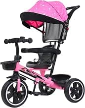 Luusa® Hyper PRO Canopy Plug N Play Tricycle/Baby Tricycle with Parental Control for Age Group 2+ Years Boys/Girls/Carrying Capacity Upto 30-KGS Proudly Made in India (Pink)
