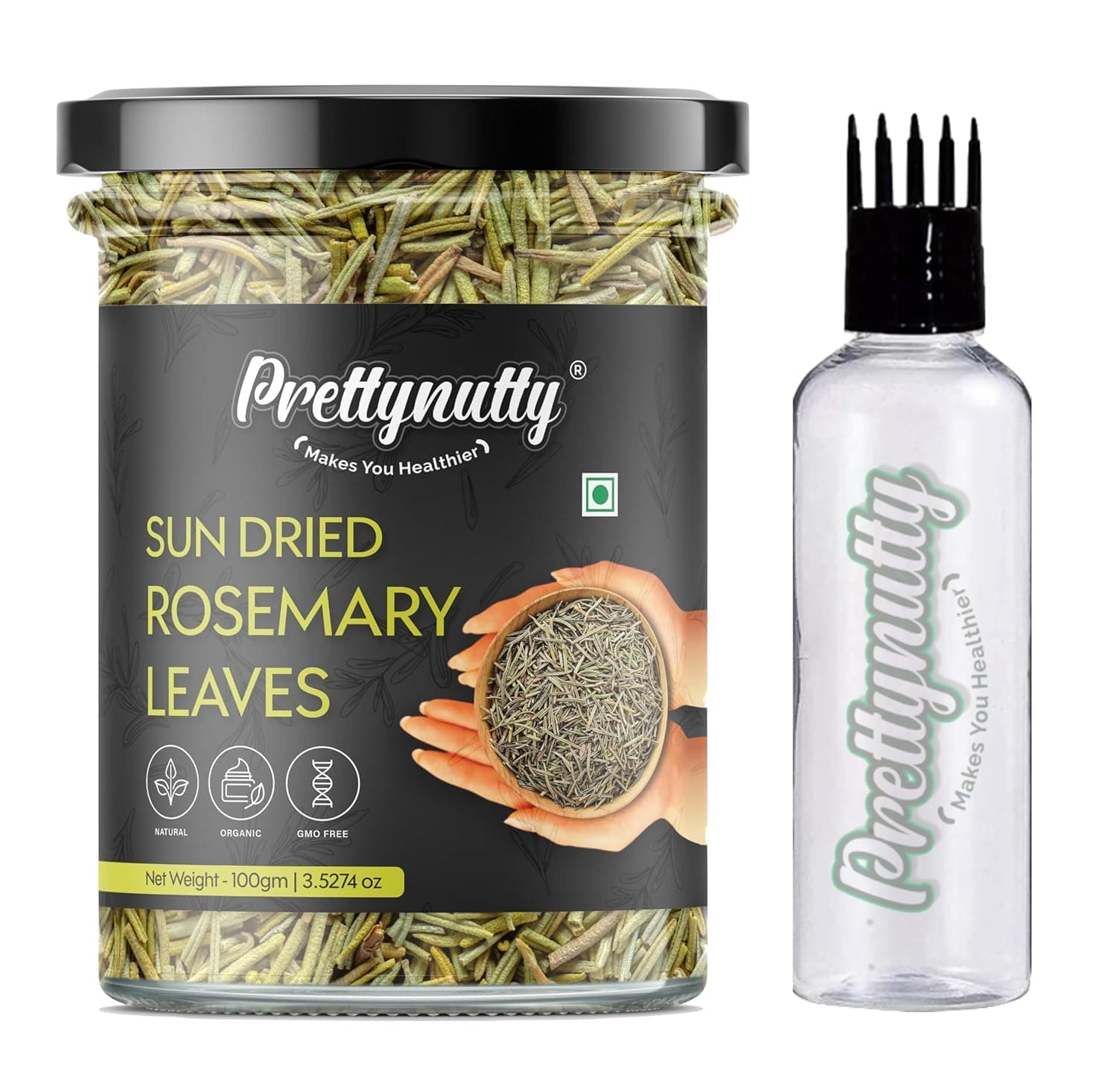 PrettyNutty 100% Natural Rosemary Dried Leaves (100g) – Premium Culinary Herb For Cooking, Tea, Hair Growth & Antioxidant Benefits
