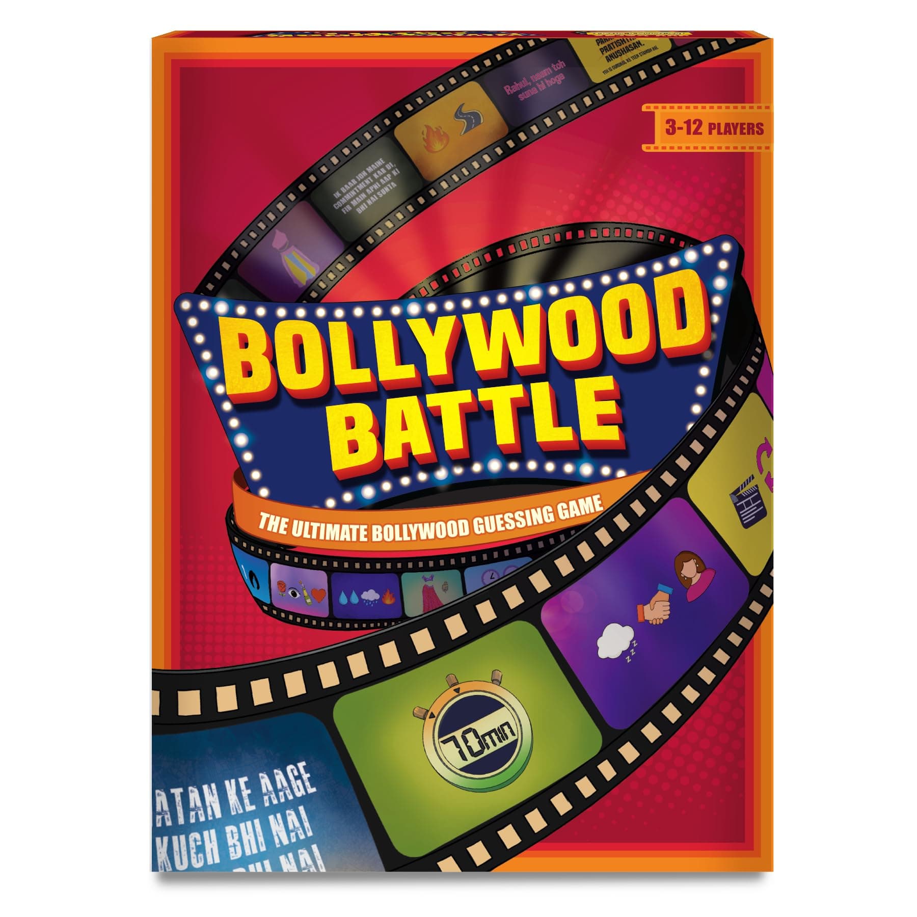 Gouda Games Bollywood Battle Card Game - Fast-Paced Trivia & Guessing Game, Fun for Game Nights, Parties & Family Time, Gifts for Bollywood Fans, Board Game Lovers, Adults, Teens & Kids, 3-12 Players
