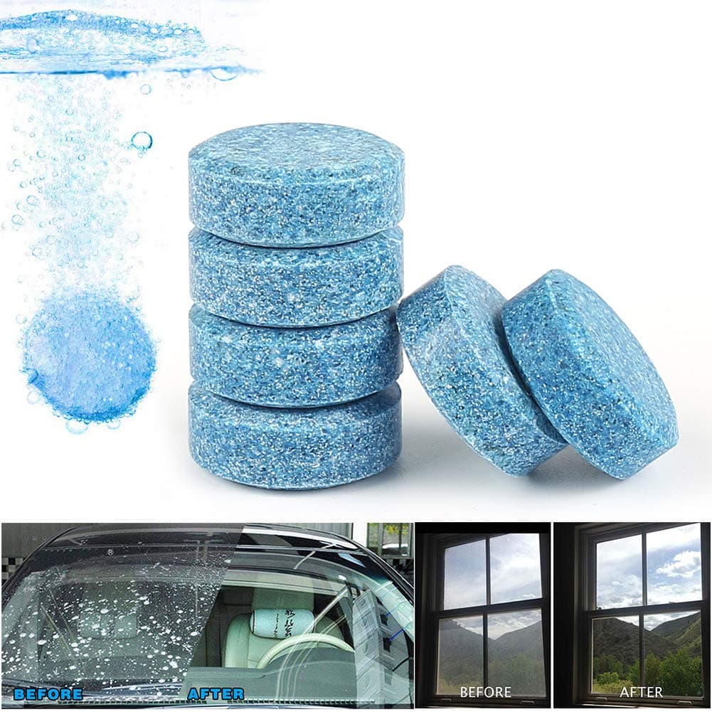 HSR Car Accessories 50PCS/1Set Car Wiper Detergent Effervescent Tablets Washer Auto Windshield Cleaner Glass Wash Cleaning Compact Concentrated Tools (50)
