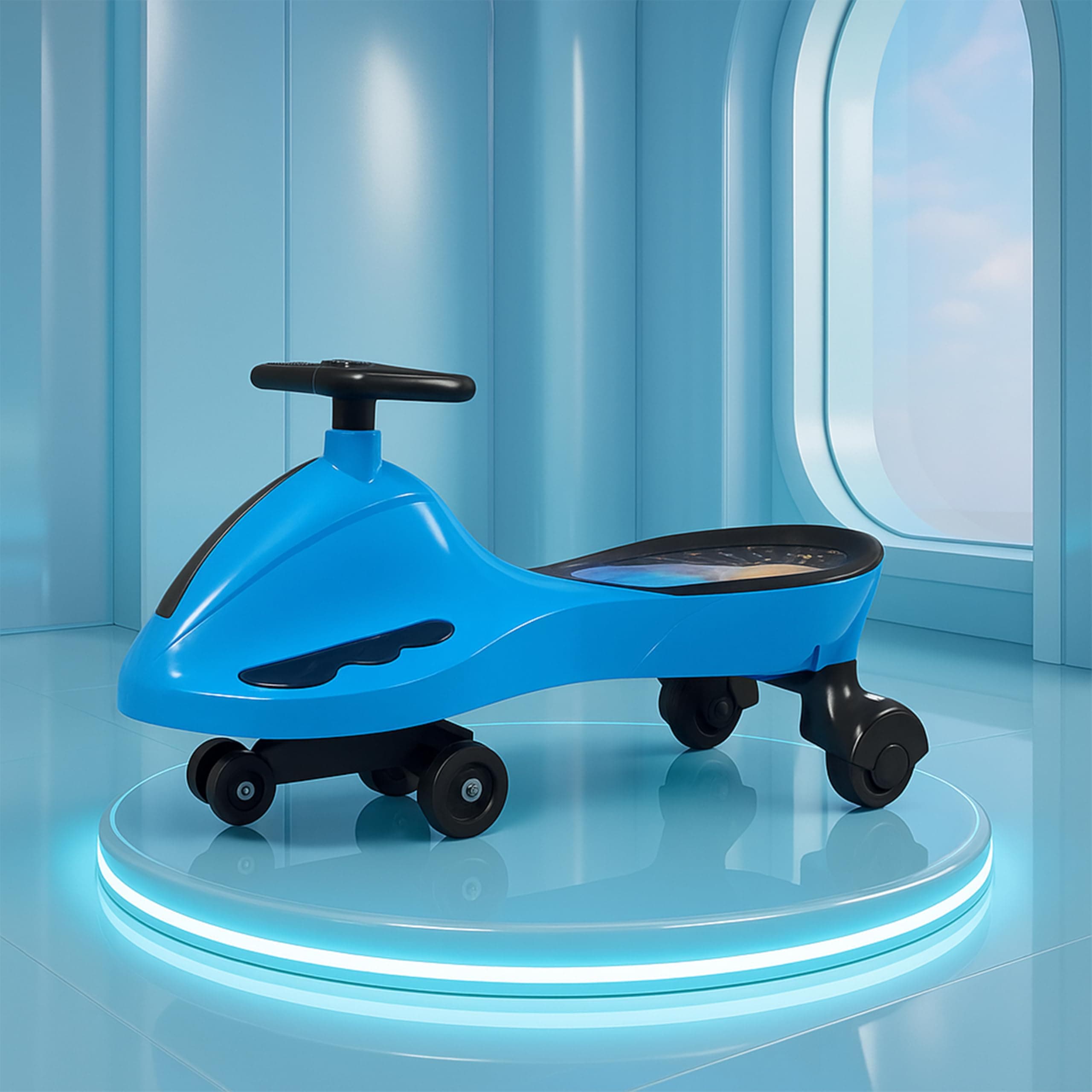 Kidsmate Drift Swing Car for Kids - Ride-On Toy with PU Wheels, Non-Slip Pedals, and 360° Rotating Steering for Easy Navigate The Car for Ages 3 and Up -Blue 1