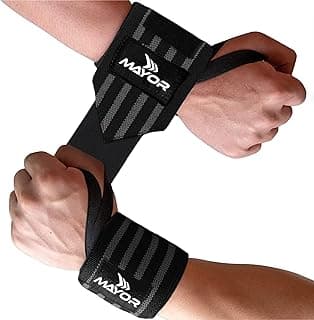 Mayor Secure Gym Gloves Wrist Support (Free Size) (One Size, Grey/Black)