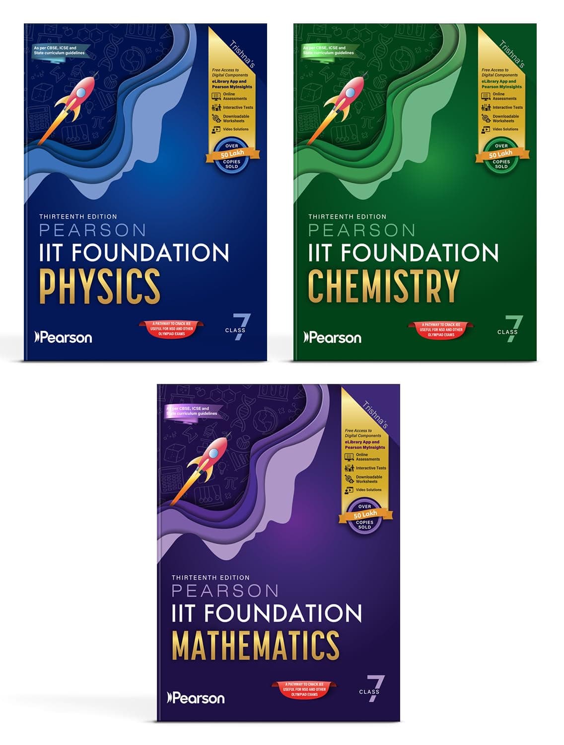 Pearson IIT Foundation' 26 Class 7 Physics Chemistry Mathematics| For NEET, NTSE & Olympiad Exams| Free acess to Online Assessments, Video Solutions & Interactive Tests|