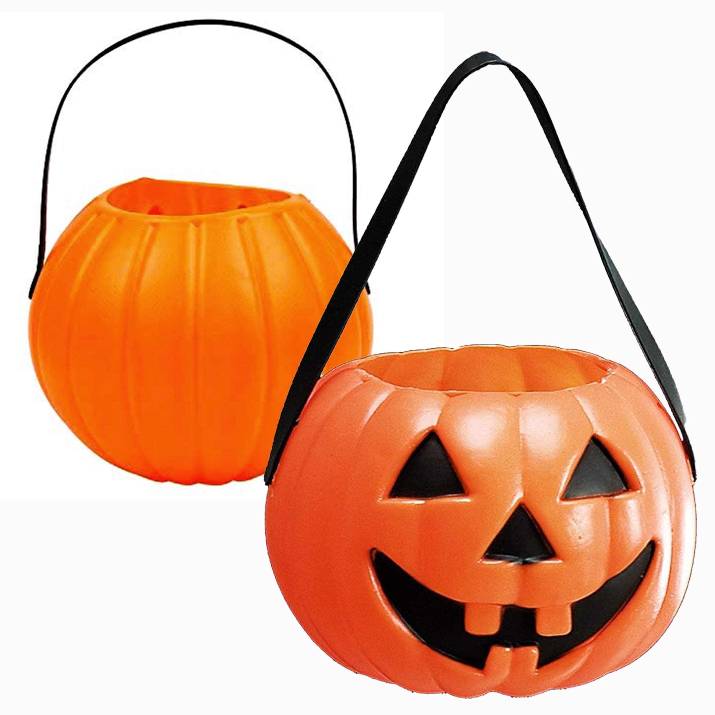 Toyshine Small Size Pumpkin Portable Candy Basket for Halloween, Fancy Dress, Party - Orange