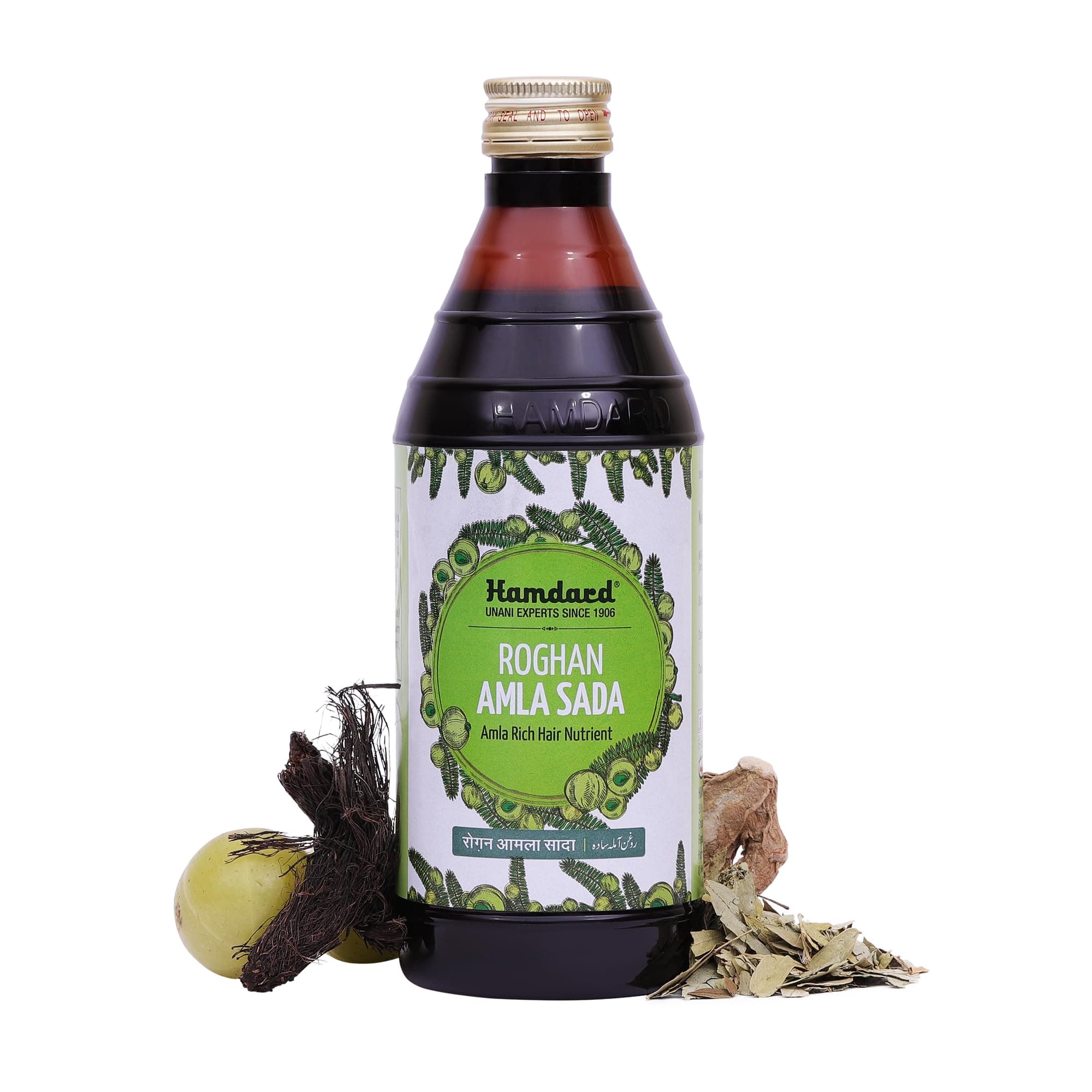 Hamdard Roghan Amla Sada Pet | 500 ML | Maintain Healthy Hair | For Dandruff, Hair Fall and Premature Greying | Herbal Remedy | Pack Of 1