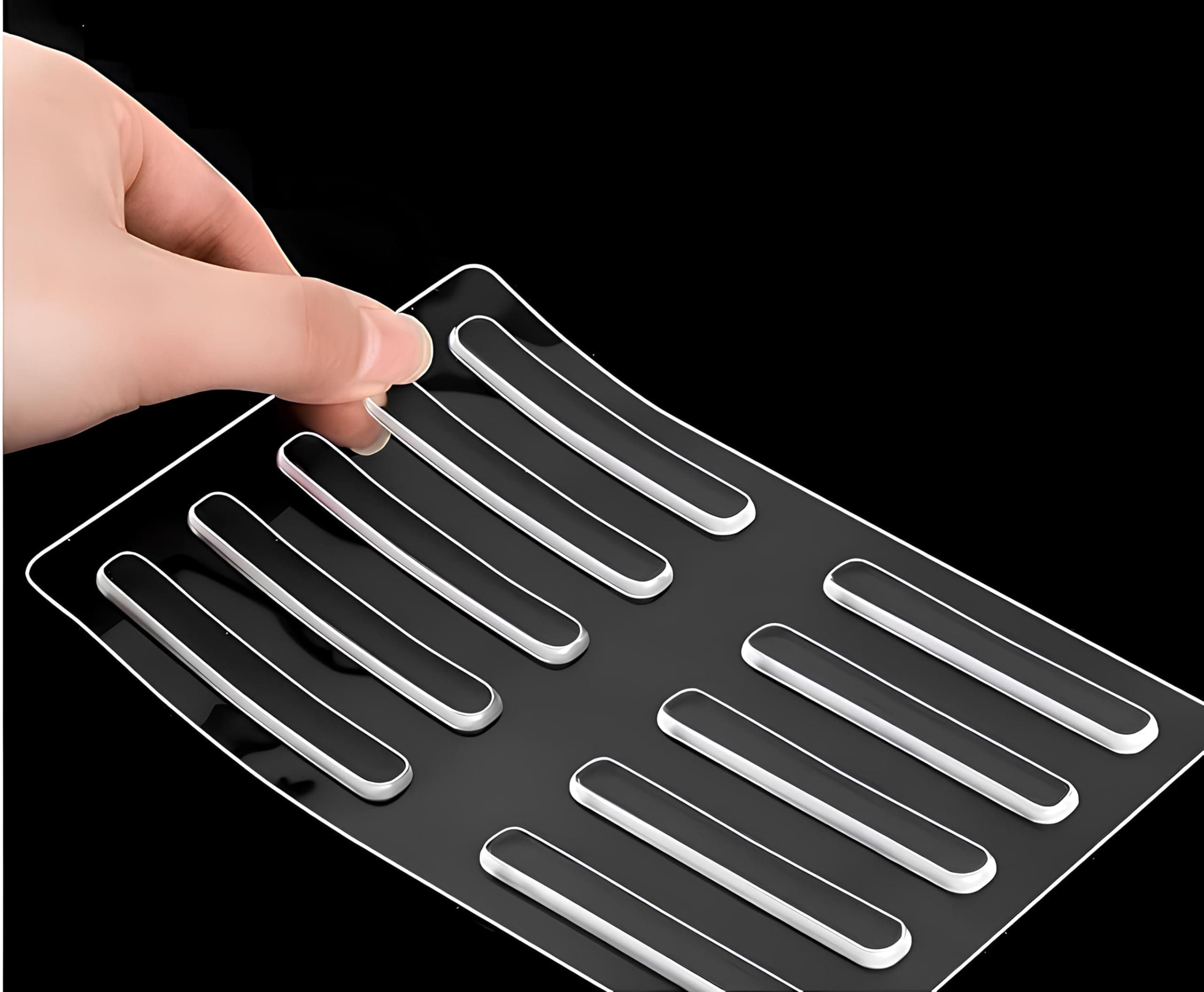ASVERO 10Pcs Transparent 2.24-inch Door Handle Bumper Strips – Soft Self-Adhesive Wall Protectors for Door Knobs, Sliding Doors, and Walls – Clear Bumper Stoppers and Silencers.