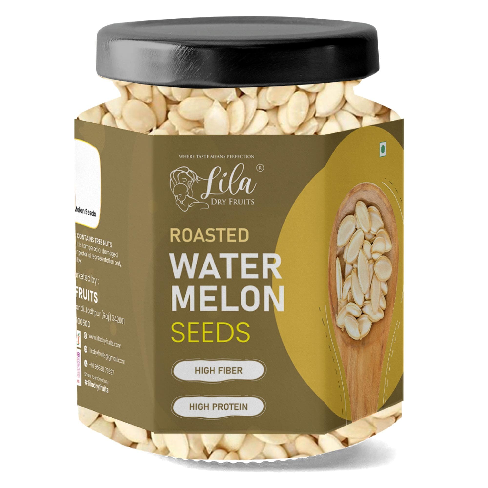 LILA DRY FRUITS Roasted Watermelon Seeds 1 Kg | Crunchy Healthy Snack Plant Protein Rich Seeds | Daily Nutrition & Guilt Free Snacking Perfect for Gifting