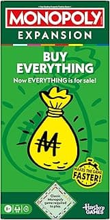 Monopoly Buy Everything Expansion | Add More Fun to Classic Monopoly Game and Play Faster | Ages 8+ | 2-6 Players | 40 Mins. | Family Board Games | Birthday Gift for Kids
