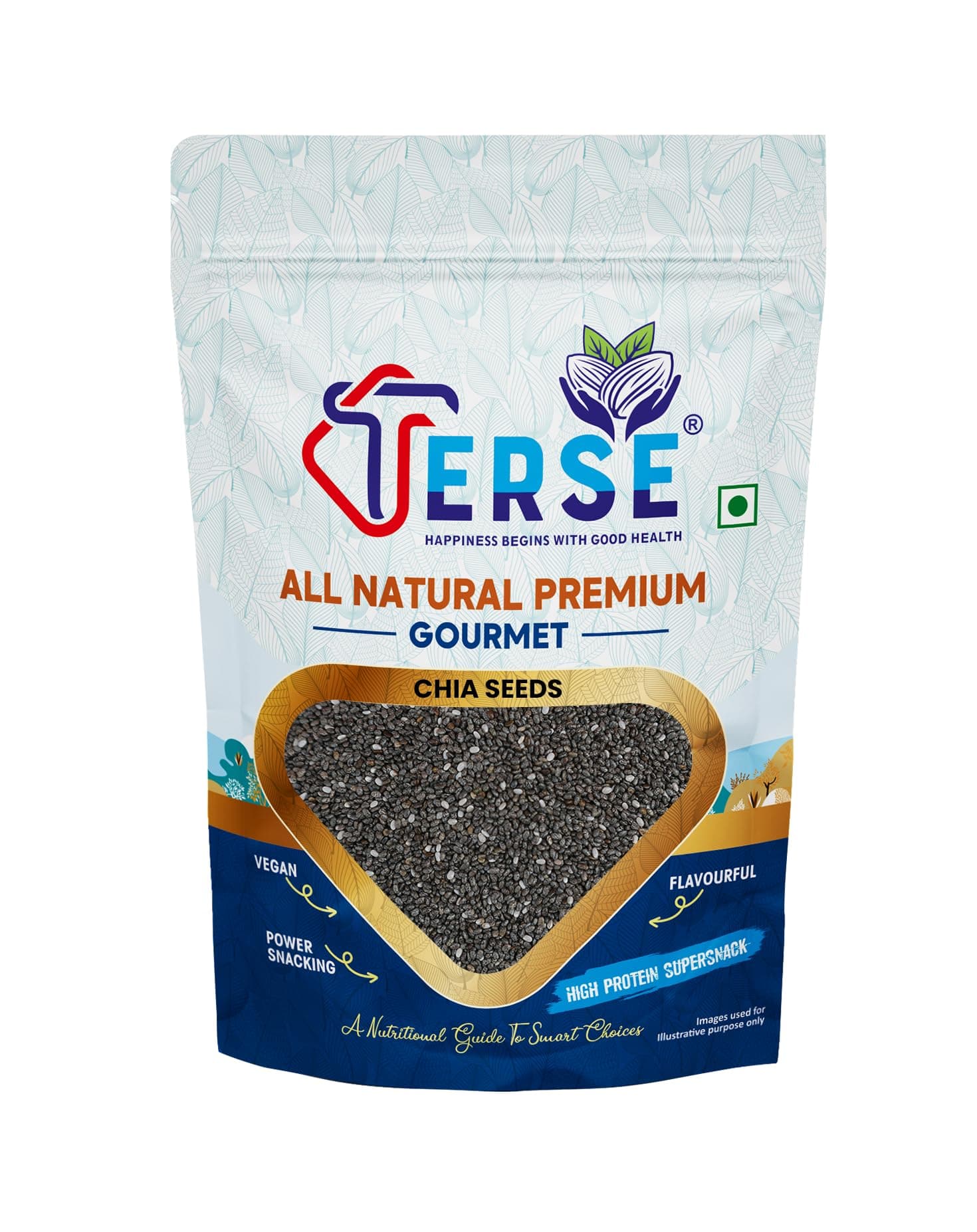 TERSE Premium Chia Seeds 400g (Pack of 2) - Seeds for Weight Management | Rich in Calcium, Protein & Fibre | Beat the Heat | 100% Clean Chia Seeds for Eating | Antioxidant Rich Seeds